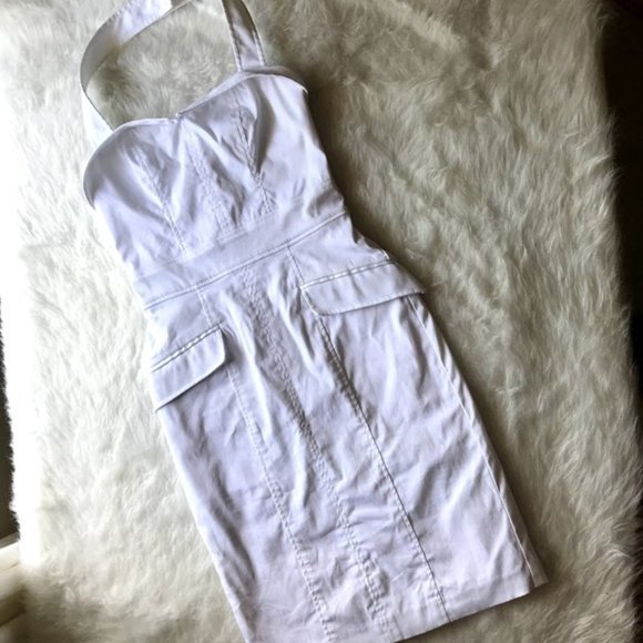 French Connection white halter dress size 2 - Picture 4 of 12